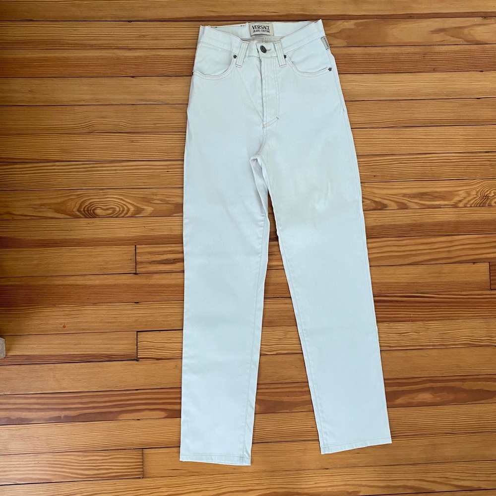 Versace denim pants.